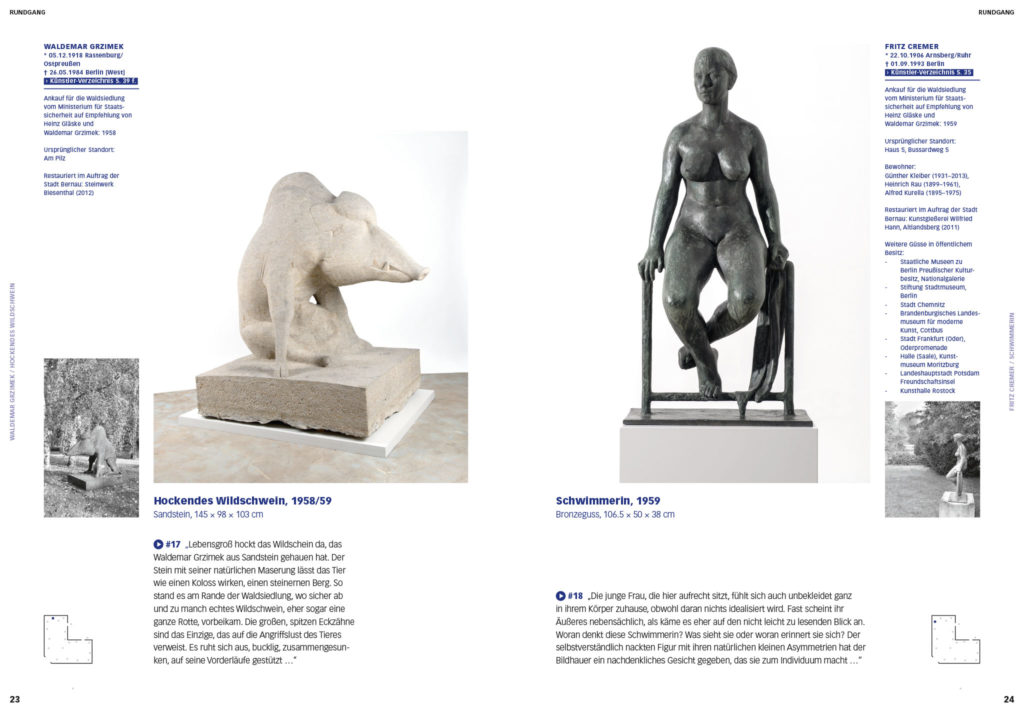Katalog: Skulpturensammlung Wandlitz, Waldsiedlung Bernau bei Berlin, Wildschwein, Sitzende Schwimmerin