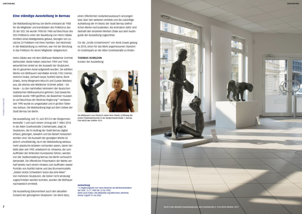 Katalog: Skulpturensammlung Wandlitz, Waldsiedlung Bernau bei Berlin, Kunstraum Innenstadt