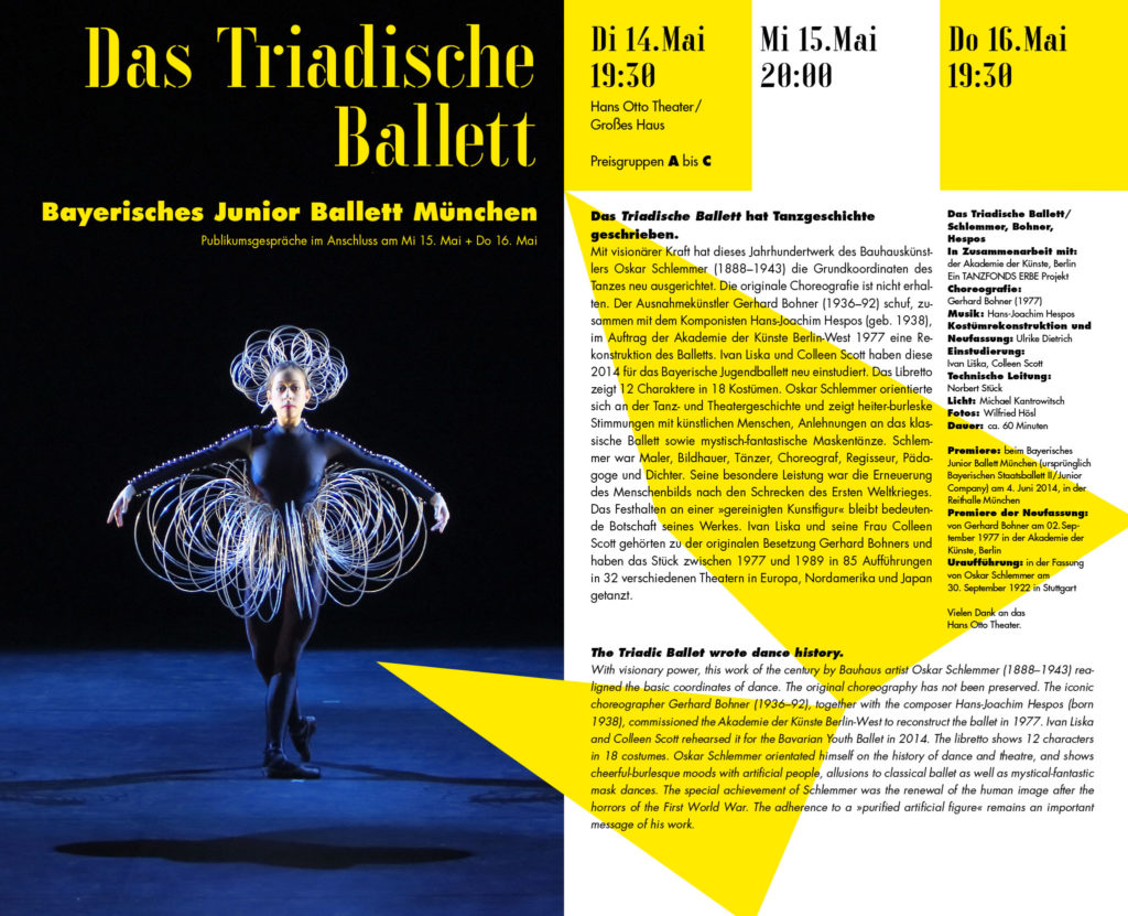 Programm: Dancing Future, Bauhaus 100, Potsdamer Tanztage 2019